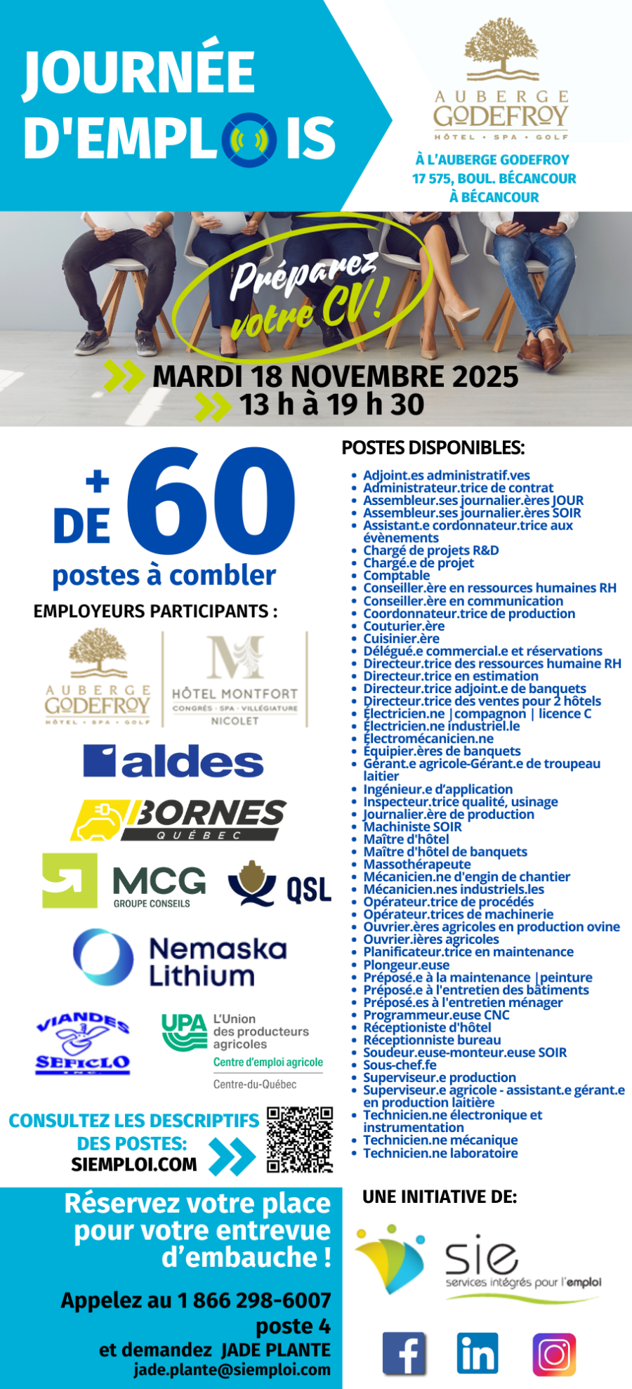 JOURNÉE D'EMPLOIS DE BÉCANCOUR | 18 NOVEMBRE