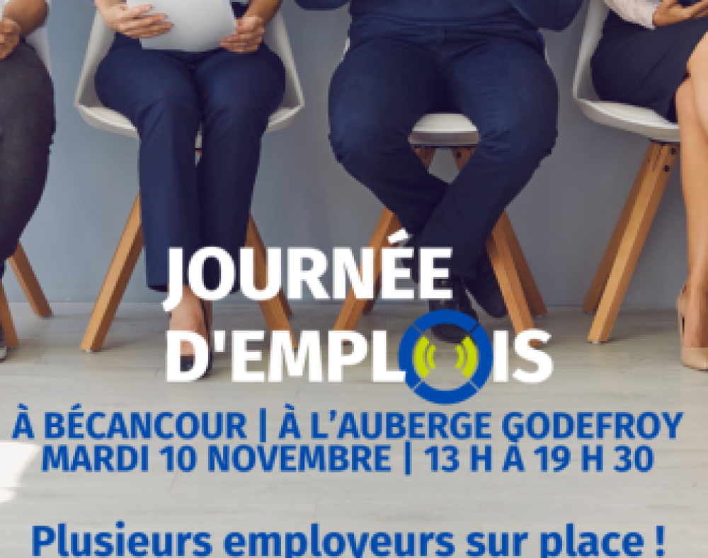 JOURNÉE D'EMPLOIS À BÉCANCOUR LE 10 NOVEMBRE 2026